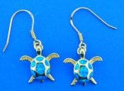 gold plated opal turtle earrings