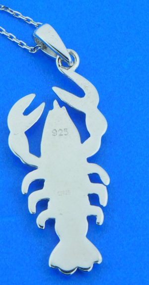 opal lobster pendant, sterling