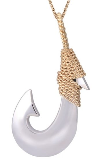 Denny Wong Fishing Hook Pendant, Precious Silver | Island Sun Jewelry ...