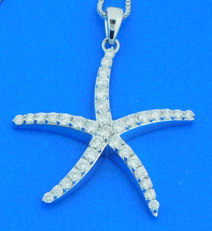 Diamond Starfish Pendant in 14k Yellow Gold – Greenleaf Diamonds