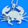 Blue Crab Sapphire Pendant, 14k White Gold