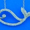 Whale Diamond Necklace, 14K White Gold