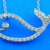 Whale Diamond Necklace, 14K White Gold