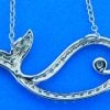 Whale Diamond Necklace, 14K White Gold