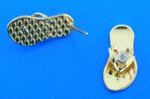 Flip-Flop/Sandals Diamond Earrings, 14K Yellow Gold