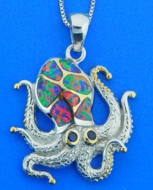 Kovel Dancing Octopus Pendant, Sterling Silver