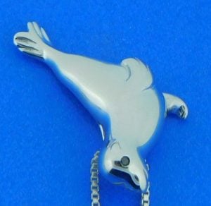 Sea Lion Pendant, Sterling Silver