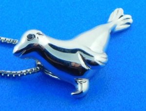 Sea Lion Pendant, Sterling Silver