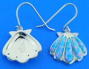 Alamea Sunshell Dangle Earrings, Sterling Silver & Opal