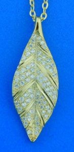 Alamea Maile Leaf Pendant, Sterling Silver & Yellow Gold Plated