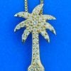 Palm Tree Diamond Pendant, 14K Yellow Gold