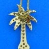 Palm Tree Diamond Pendant, 14K Yellow Gold