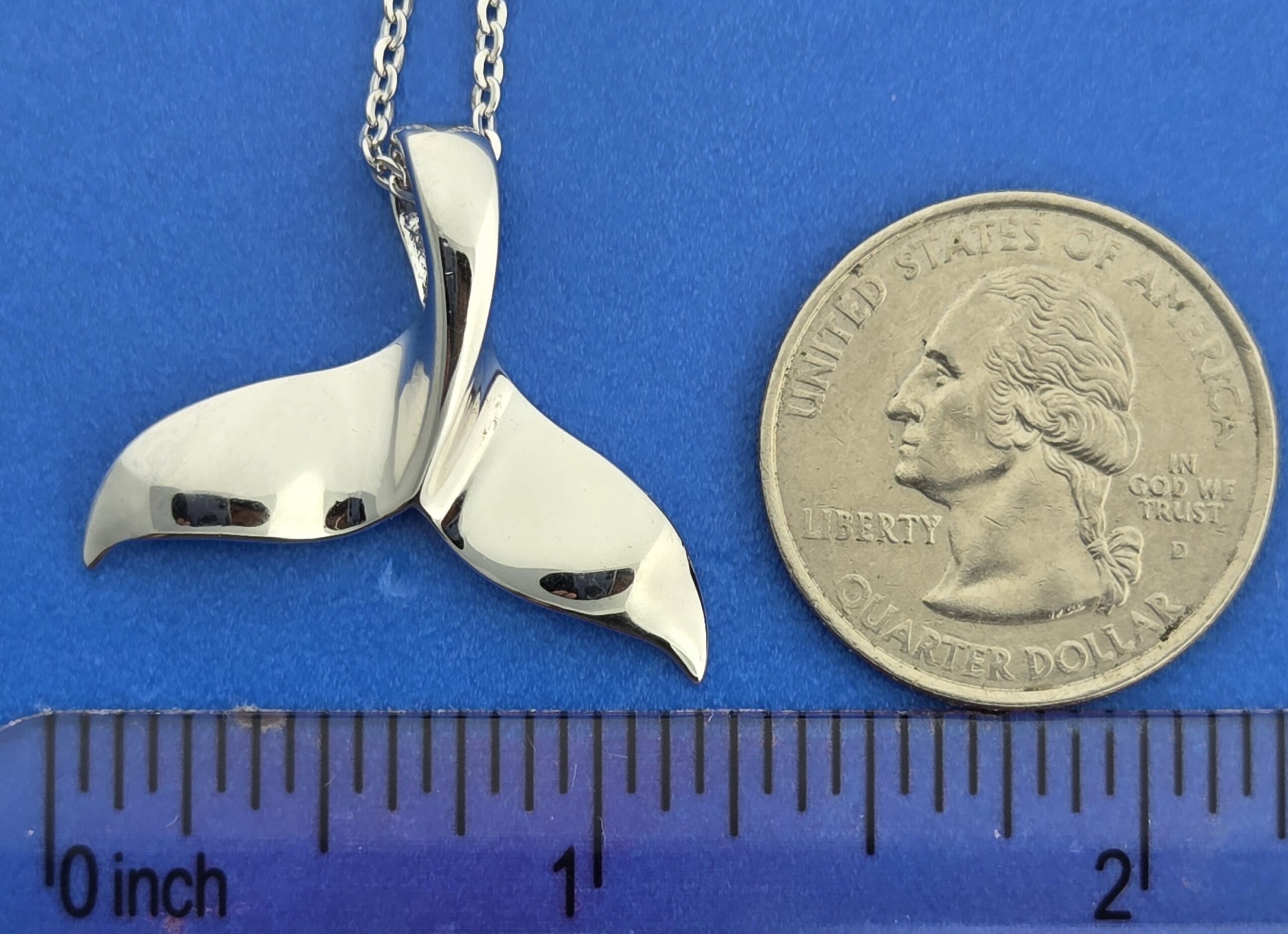 Alamea Whale Tail/Fluke Pendant, Sterling Silver 7 Alamea Whale Tail/Fluke Pendant, Sterling Silver - Image 7