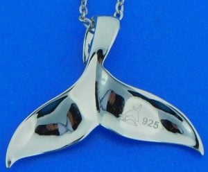 Alamea Whale Tail/Fluke Pendant, Sterling Silver