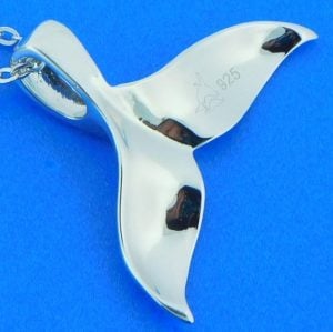 Alamea Whale Tail/Fluke Pendant, Sterling Silver