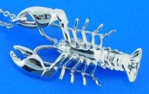 Alamea Lobster Larimar Pendant, Sterling Silver
