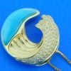 Alamea Wave Larimar Pendant, 14K Yellow Gold