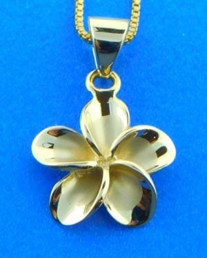 Alamea Plumeria Pendant, 14k Yellow Gold