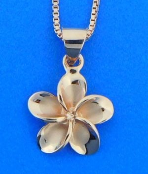 Alamea Plumeria Pendant, 14K Rose Gold