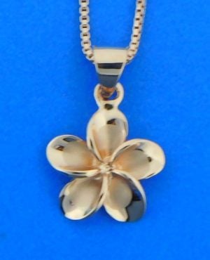 Alamea Plumeria Pendant, 14K Rose Gold