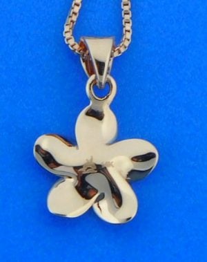 Alamea Plumeria Pendant, 14K Rose Gold