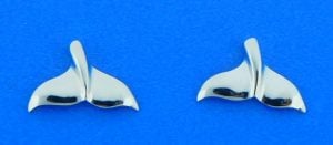 Alamea Whale Tail/Fluke Post Earrings, Sterling Silver