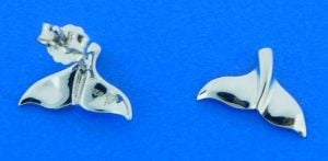 Alamea Whale Tail/Fluke Post Earrings, Sterling Silver