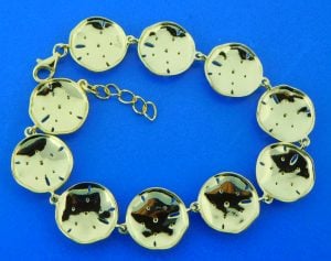 Alamea Sand Dollar Bracelet, Sterling Silver & Yellow Gold Plated