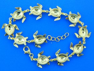 Alamea Sea Turtle Bracelet, Sterling Silver & Yellow Gold Plated