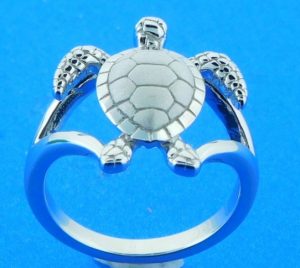 Alamea Sea Turtle Ring, Sterling Silver