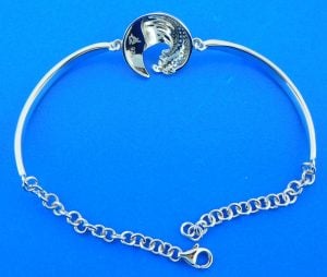 Alamea Wave Larimar Bracelet, Sterling Silver