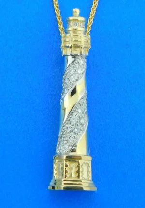 Steven Douglas Lighthouse Pendant, 14k Yellow Gold