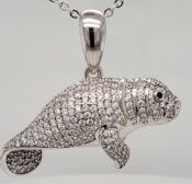 Alamea Manatee Pendant, Sterling Silver