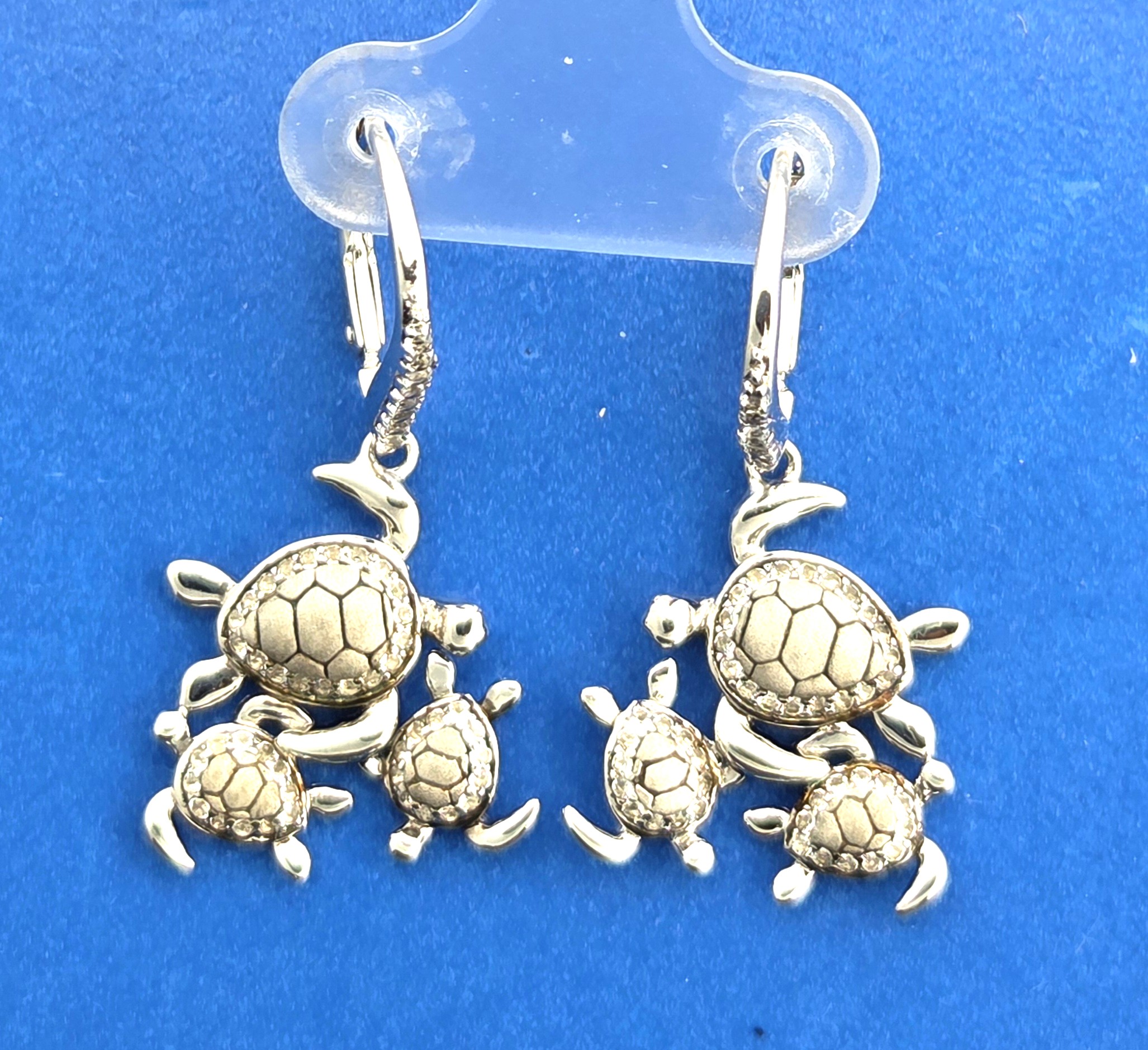 Alamea Sea Turtle Dangle Earrings, Sterling Silver 1 Alamea Sea Turtle Dangle Earrings, Sterling Silver