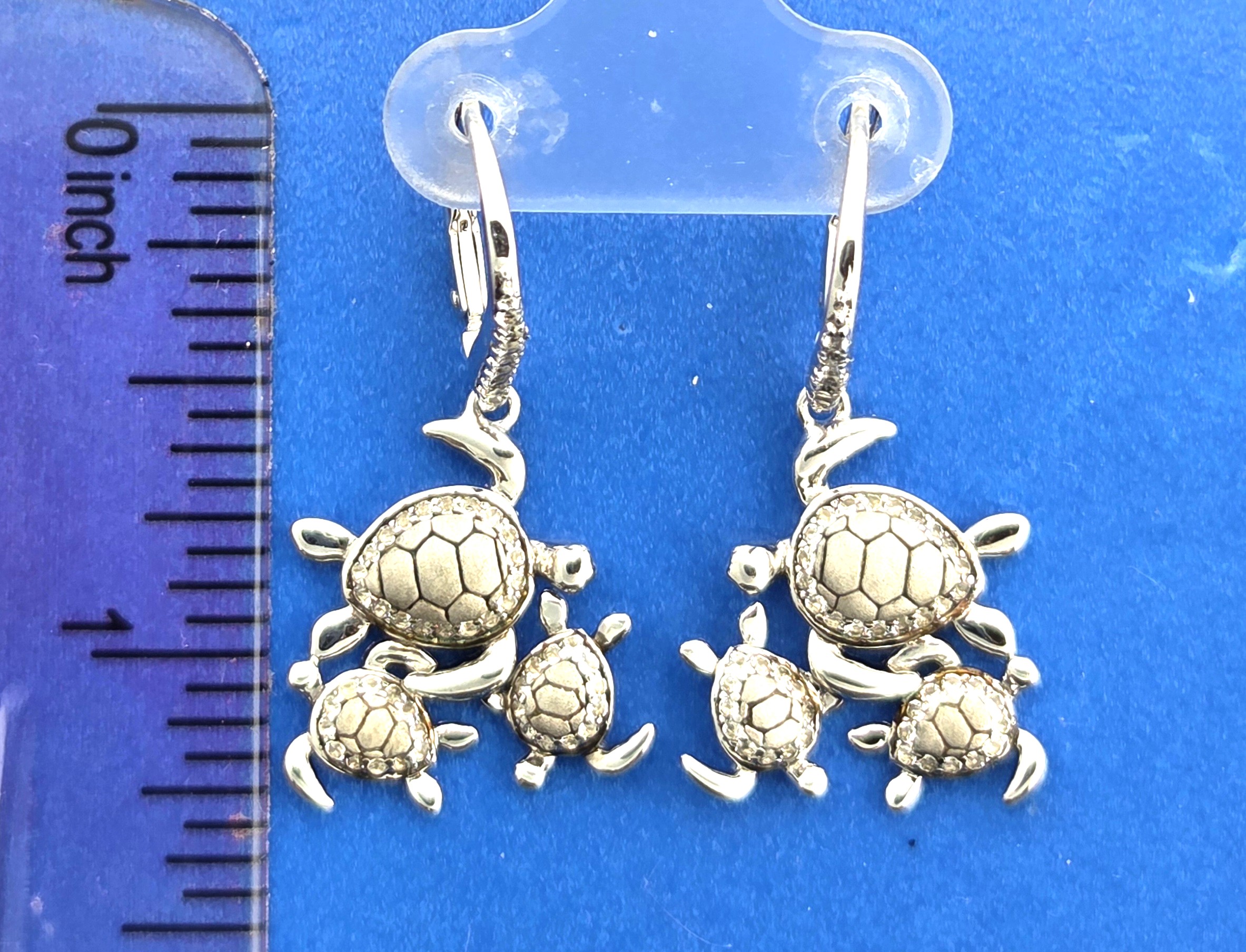 Alamea Sea Turtle Dangle Earrings, Sterling Silver 4 Alamea Sea Turtle Dangle Earrings, Sterling Silver - Image 4