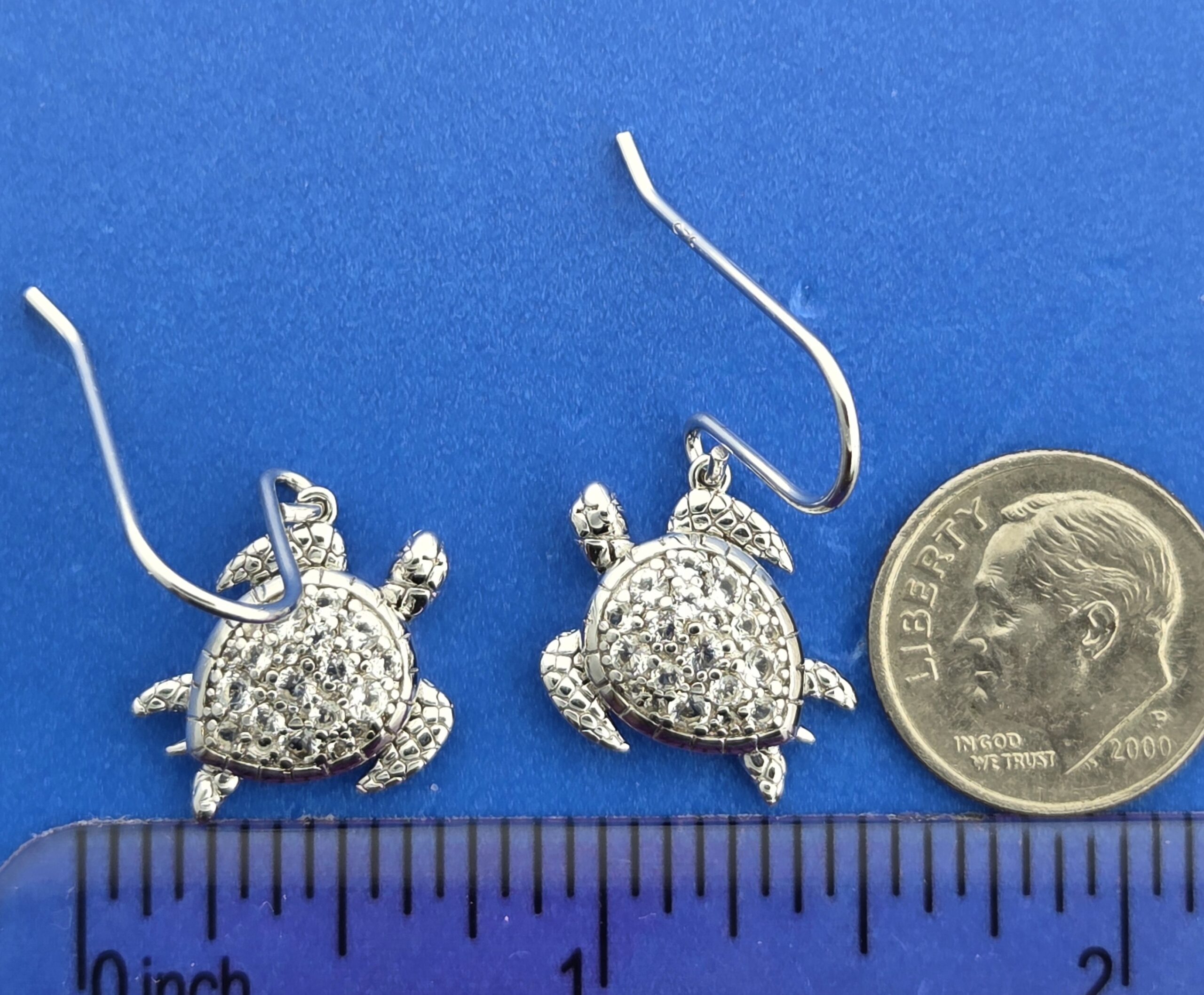 Alamea Sea Turtle Dangle Earrings, Sterling Silver 5 Alamea Sea Turtle Dangle Earrings, Sterling Silver - Image 5