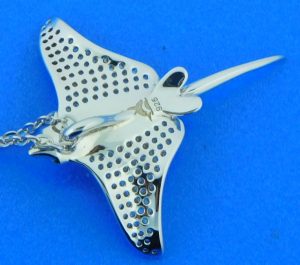 sterling silver sting ray cz pendant