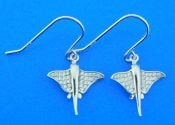 sterling silver stingray earrings