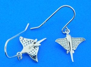 sterling silver stingray earrings