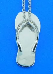 sterling silver flip flop cz pendant