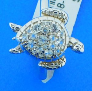 sterling silver sea turtle ring