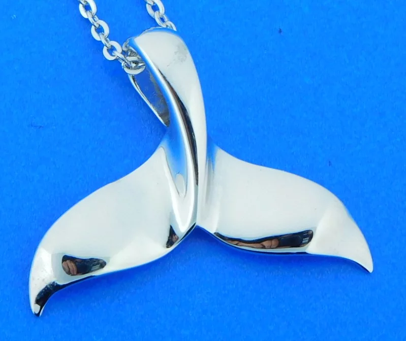 Alamea Whale Tail Pendant, Sterling Silver 2 sterling silver whale tail pendant