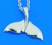 sterling silver whale tail pendant