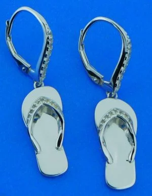 sterling silver flip flop earrings