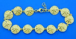 sterling silver sand dollar bracelet gold plated