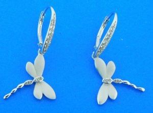 sterling silver dragonfly dangle earrings