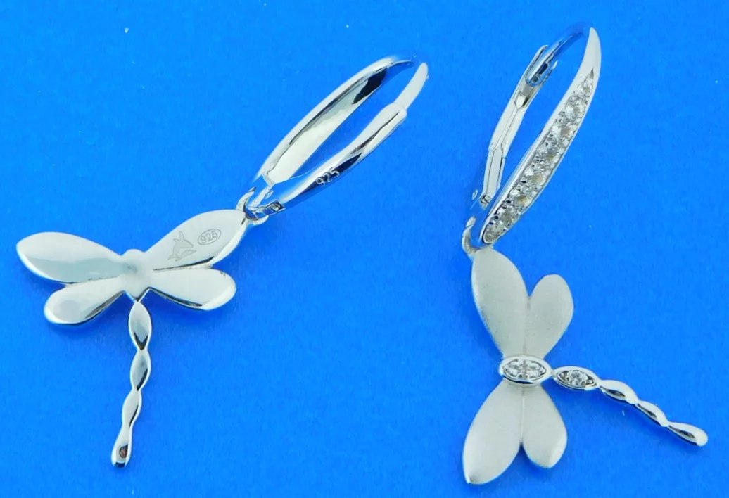 Alamea Dragonfly Earrings, Sterling Silver 4 sterling silver dragonfly dangle earrings