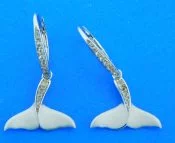 sterling silver whale tail dangle earrings