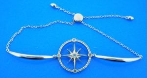 sterling silver compass rose bracelet