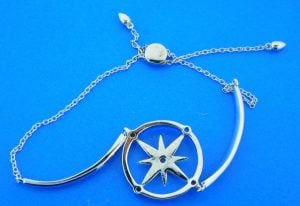 sterling silver compass rose bracelet